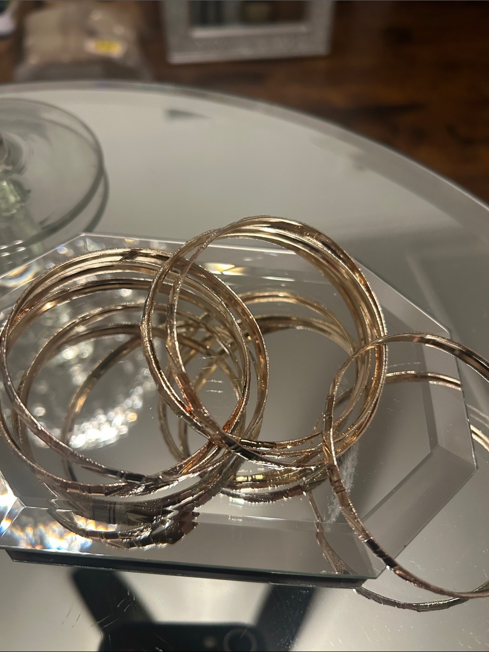 Gold-Tone Textured Bangle Bracelet Set - Women Jewelry